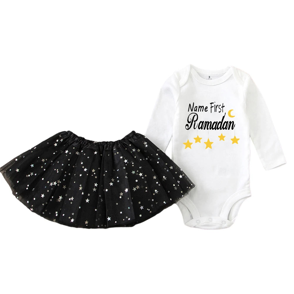 Personalised First Eid Tutu Dress Two Piece Set With Sequined Mesh For Babies And Toddlers - ToylandEU