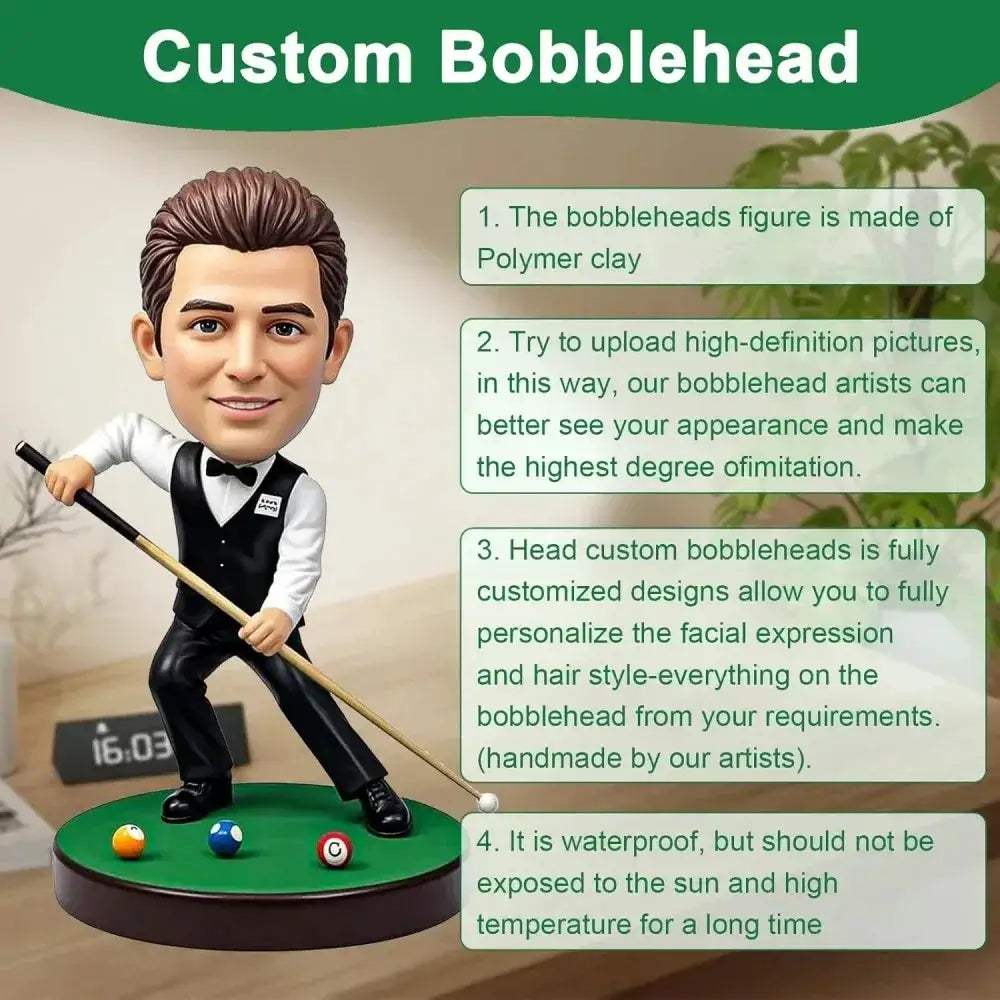 Personalized Billiards Bobblehead Gift For Pool Lovers - ToylandEU
