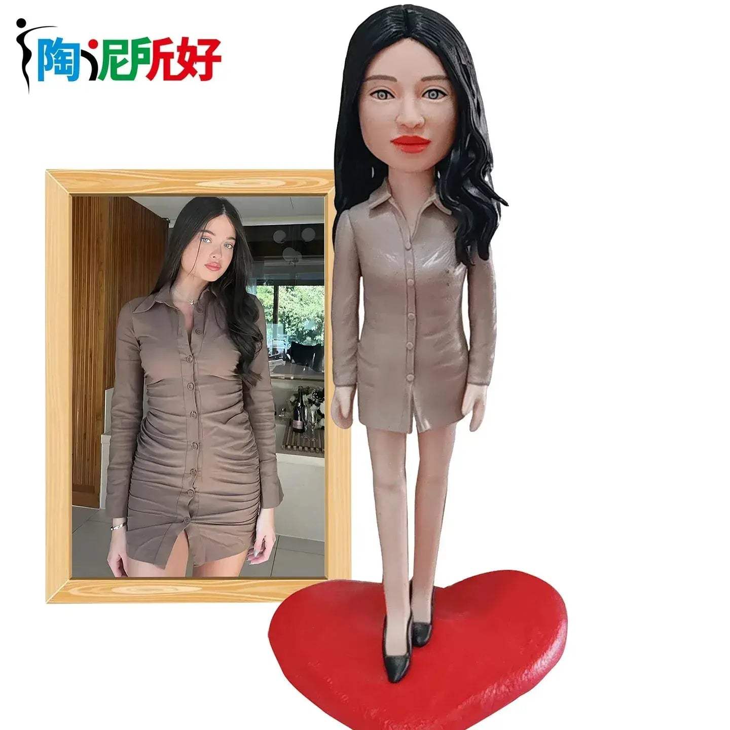Personalized Clay Bobblehead Figurines With Photos For Wife Anniversary Gift - ToylandEU