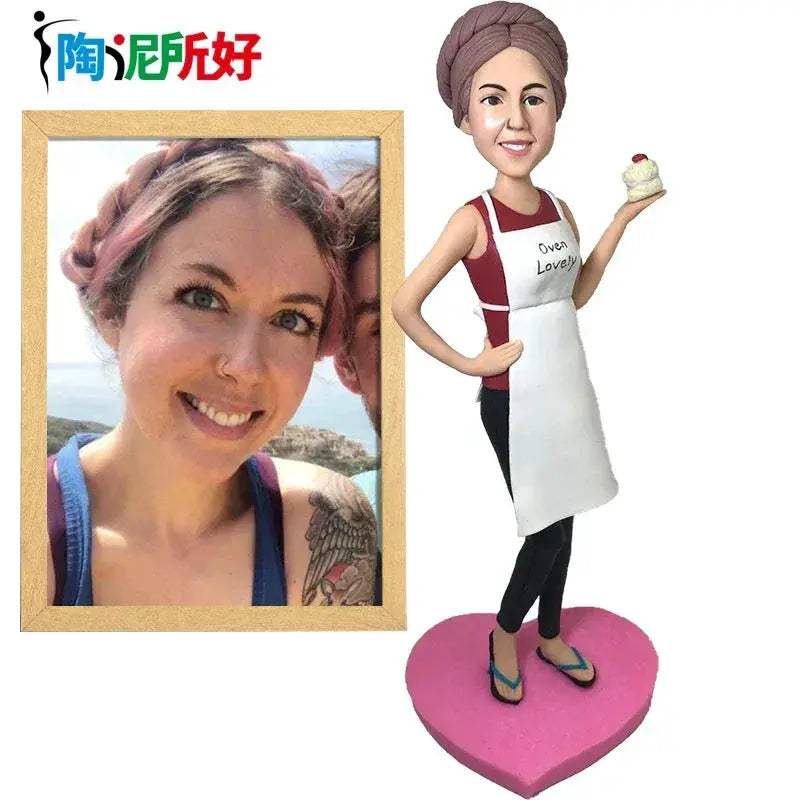 Personalized Clay Bobblehead Figurines With Photos For Wife Anniversary Gift - ToylandEU