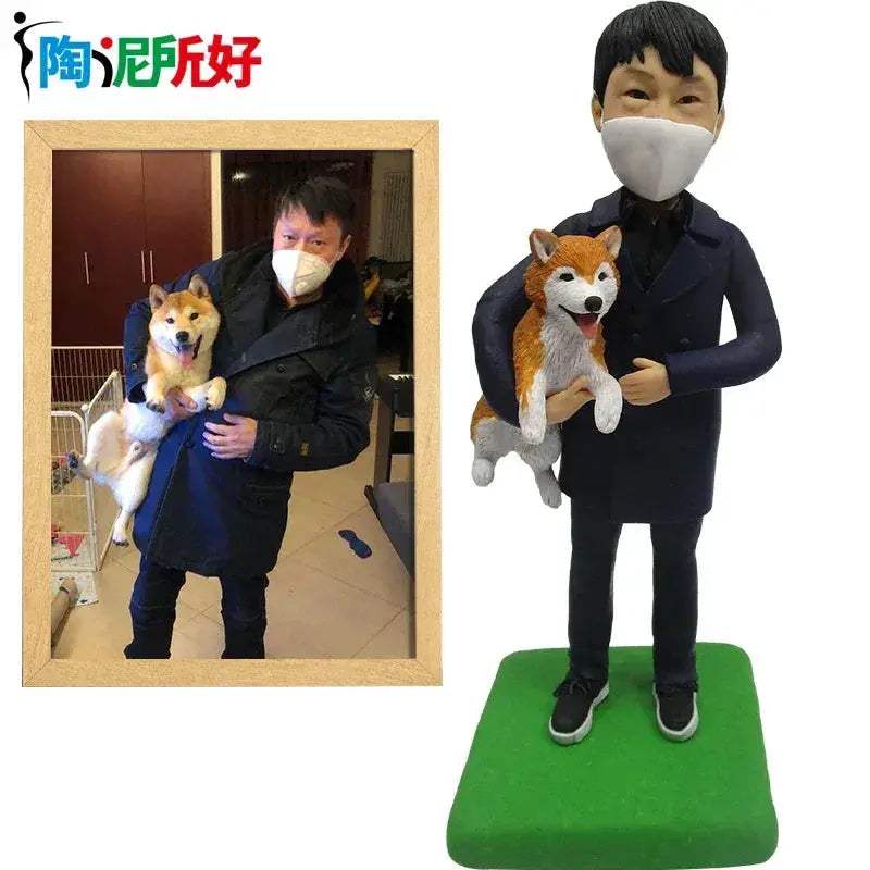 Personalized Clay Bobblehead Figurines With Photos For Wife Anniversary Gift - ToylandEU