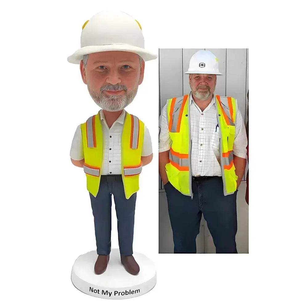 Personalized Construction Worker Bobblehead Retirement Gift - ToylandEU