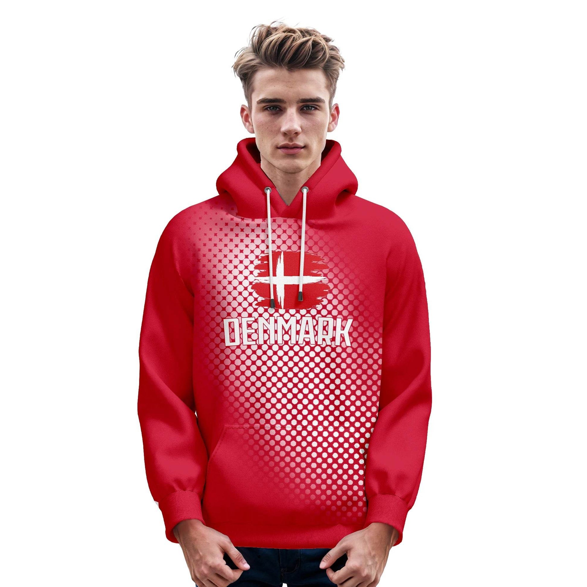 Personalized Denmark Soccer Hoodies for Men, Women, and Youth - Custom Name & Number 3D Printed Football Sweatshirt for Fans - ToylandEU