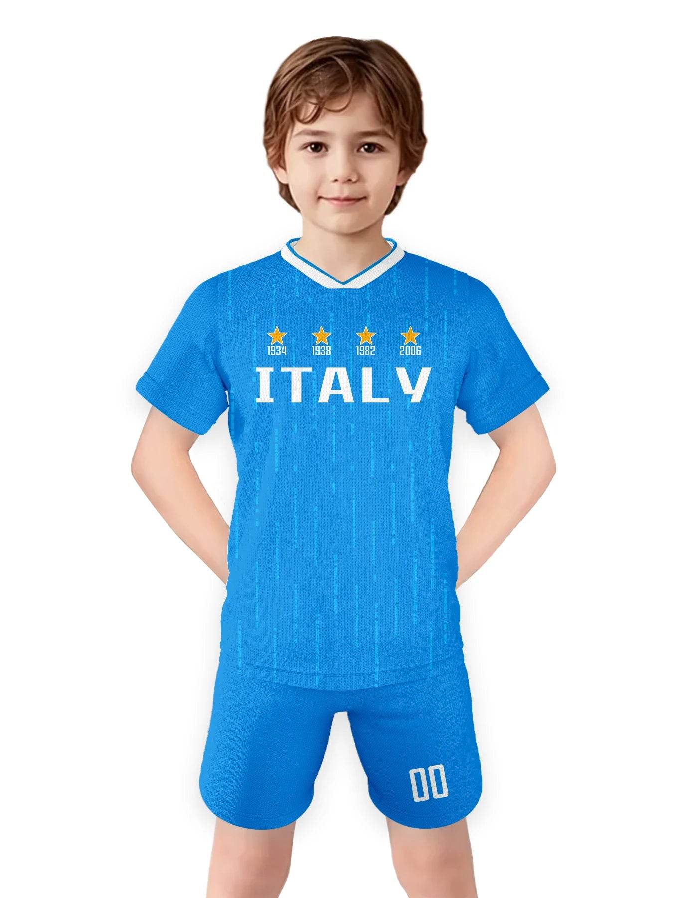 Personalized Italy Kids Soccer Jersey Set - Customizable Tracksuit with Name & Number for School Teams and Clubs - ToylandEU