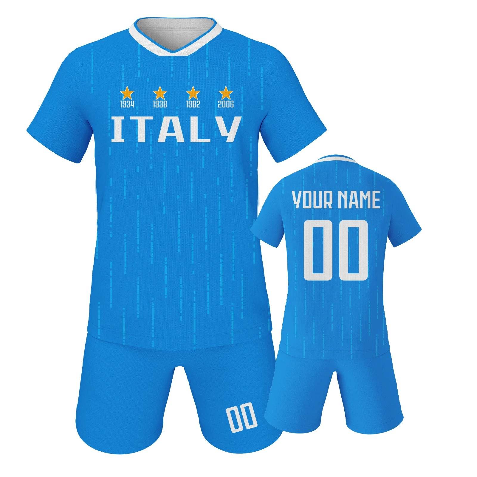 Personalized Italy Kids Soccer Jersey Set - Customizable Tracksuit with Name & Number for School Teams and Clubs - ToylandEU
