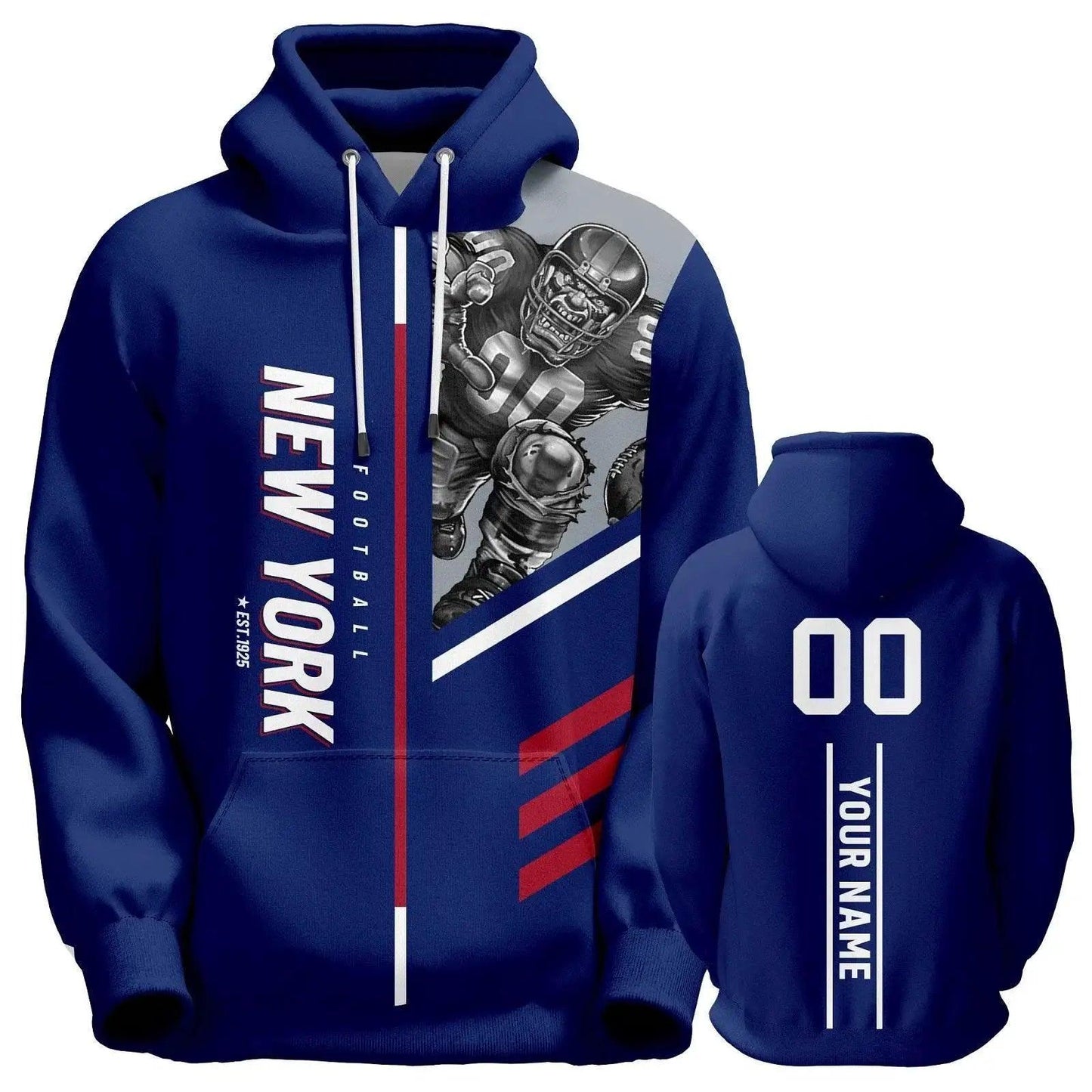  Personalized New York City Mascot 3D Print Football Hoodies with Custom Name and Number for Men, Women, and Youth -  ToylandEU™