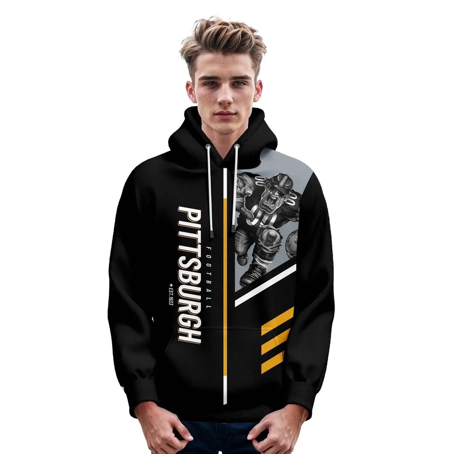  Personalized Pittsburgh City 3D Printed American Football Hoodie for Men, Women, and Youth - Custom Name and Number Sweatshirt Gift -  ToylandEU™