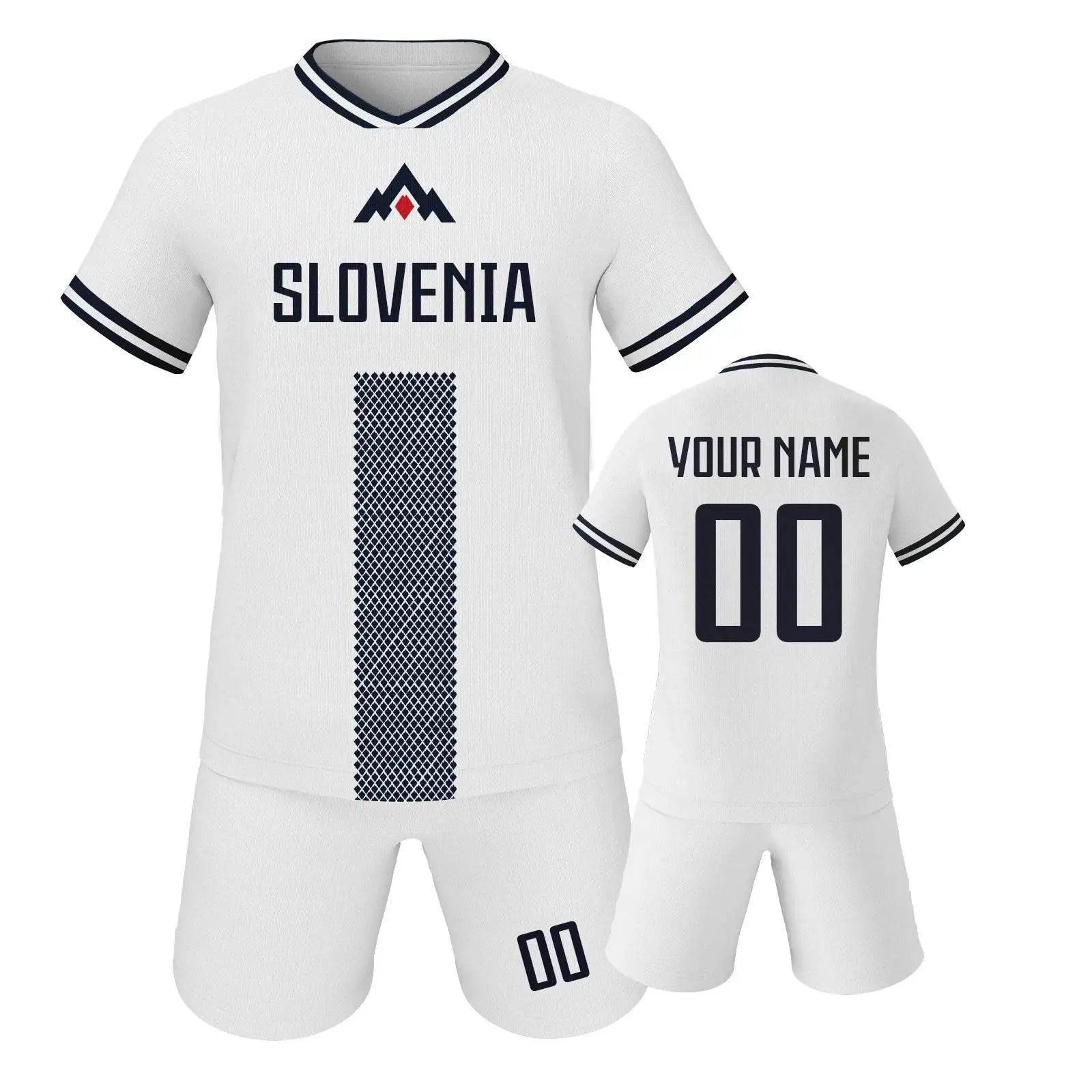  Personalized Slovenia Kids Soccer Jersey Set - Customizable Football Kit with Name and Number for Boys & Girls, Quick-Dry Team Tracksuit -  ToylandEU™