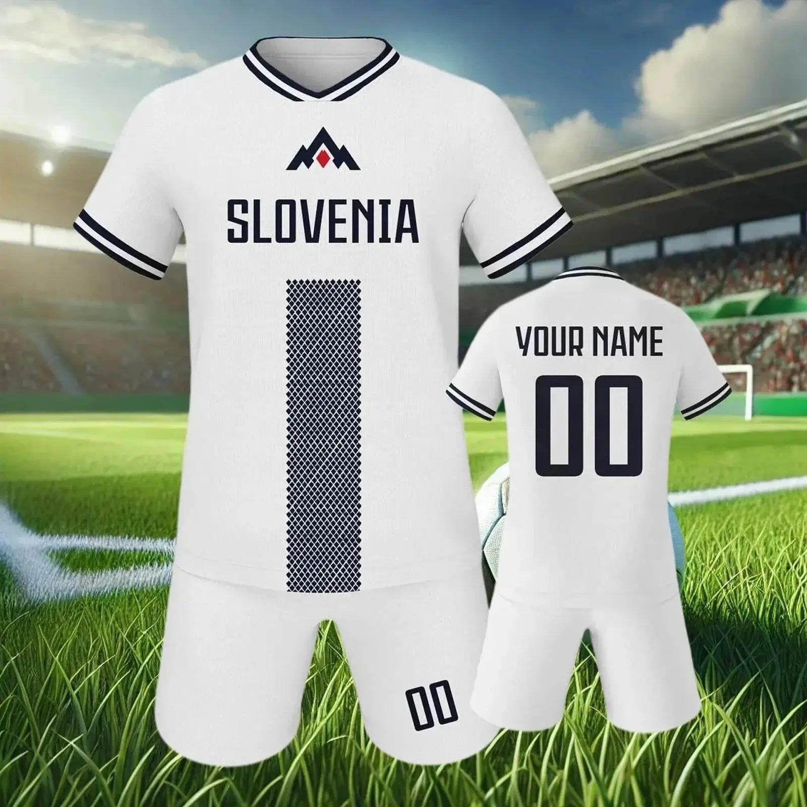  Personalized Slovenia Kids Soccer Jersey Set - Customizable Football Kit with Name and Number for Boys & Girls, Quick-Dry Team Tracksuit -  ToylandEU™