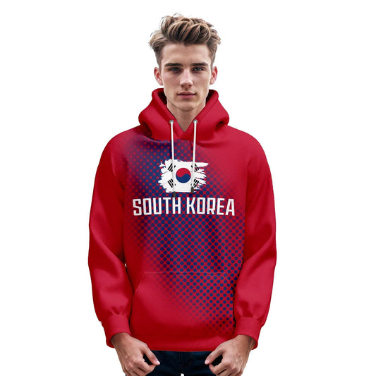 Персонализиран футболен суитшърт с флаг на Южна Корея с персонализирано име и номер за мъже, жени и младежи - Идеален суичър за спортни фенове - ToylandEU