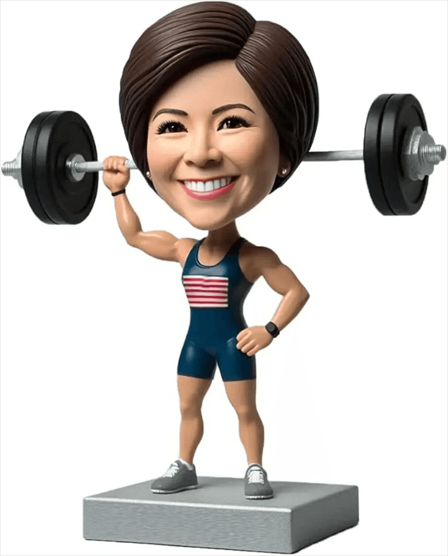 Personalized Strong Woman Bobblehead Weightlifter For Powerlifters - ToylandEU