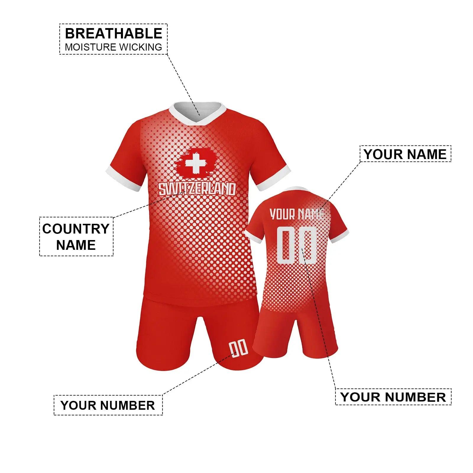  Personalized Switzerland Youth Soccer Jersey With Name -  ToylandEU™