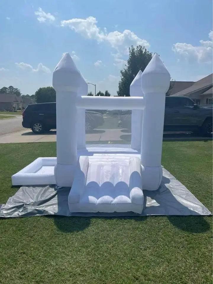  Personalized White 9x9x7ft Inflatable Bouncy Castle with Ball Pit for Toddlers - Free Doorstep Delivery -  ToylandEU™