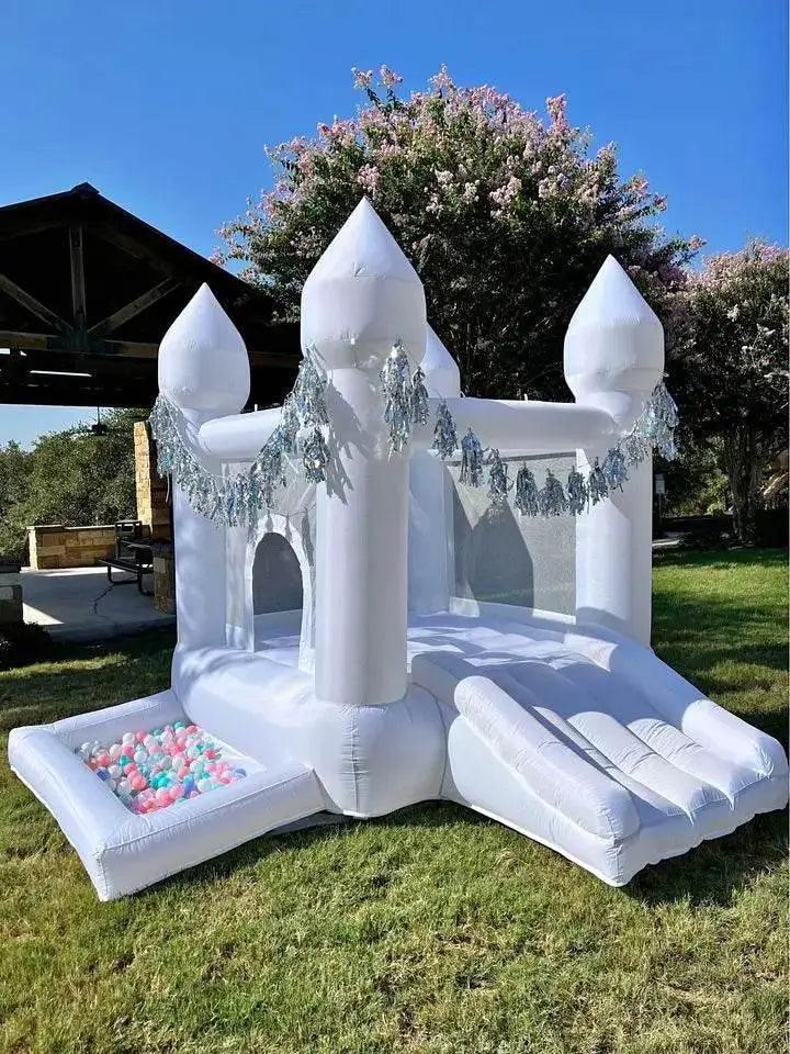  Personalized White 9x9x7ft Inflatable Bouncy Castle with Ball Pit for Toddlers - Free Doorstep Delivery -  ToylandEU™