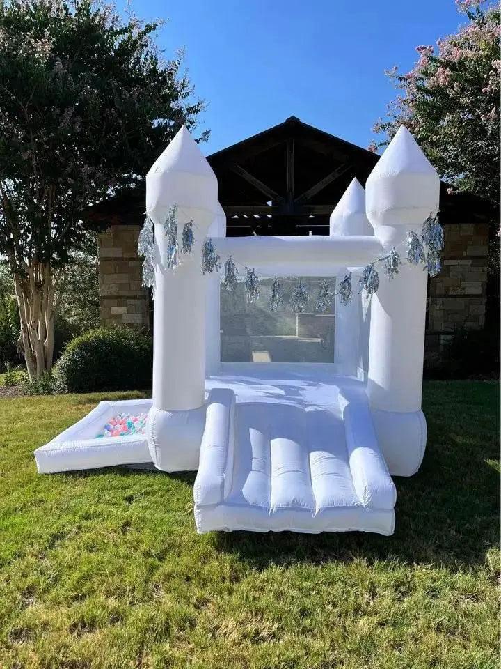  Personalized White 9x9x7ft Inflatable Bouncy Castle with Ball Pit for Toddlers - Free Doorstep Delivery -  ToylandEU™