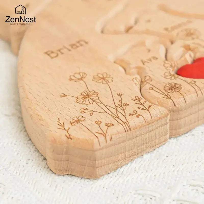Personalized Wooden Bear Family Name Puzzles For Kids - ToylandEU