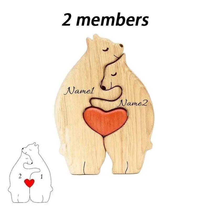  Personalized Wooden Bear Family Puzzle Custom Name -  ToylandEU™