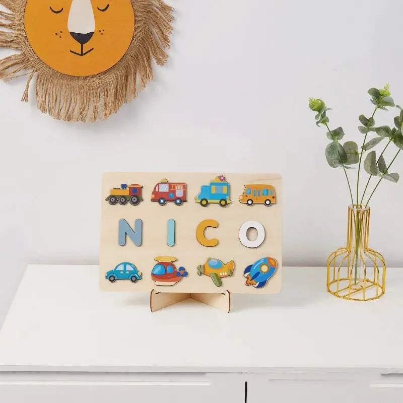 Personalized Wooden Name Puzzle for Babies Montessori Educational Toy - ToylandEU