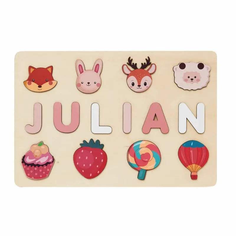 Personalized Wooden Name Puzzle for Babies Montessori Educational Toy - ToylandEU