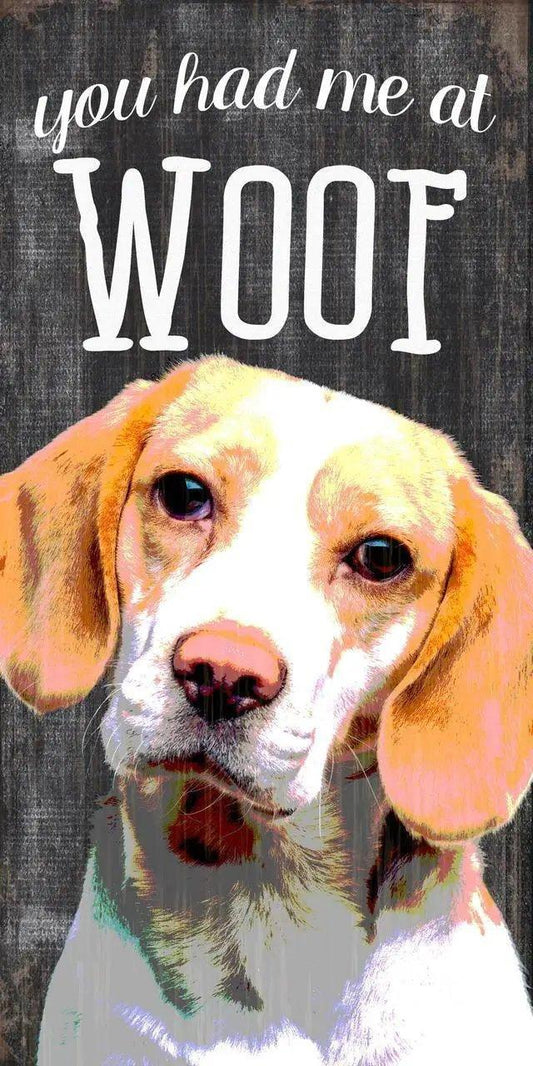  Pet Sign Wood You Had Me At Woof Beagle 5x10 Inch Sign -  ToylandEU™