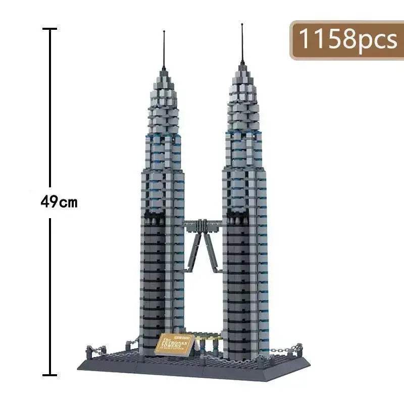 Petronas Twin Towers Building Blocks Set Lego Compatible - ToylandEU