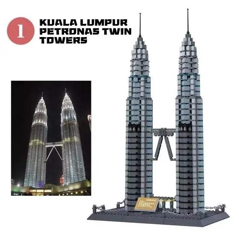 Petronas Twin Towers Building Blocks Set Lego Compatible - ToylandEU