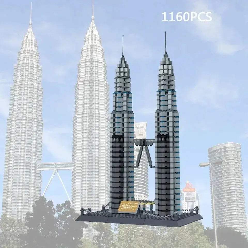 Petronas Twin Towers Building Blocks Set Lego Compatible - ToylandEU