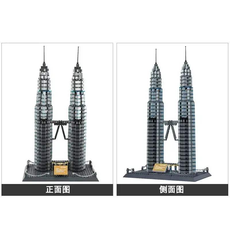 Petronas Twin Towers Building Blocks Set Lego Compatible - ToylandEU