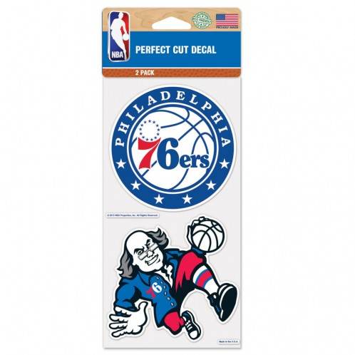 Philadelphia 76ers Decal 4x4 Perfect Cut Set of 2 Units - ToylandEU