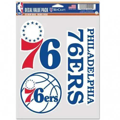  Philadelphia 76ers Decal Set Three Pack Indoor Outdoor -  ToylandEU™