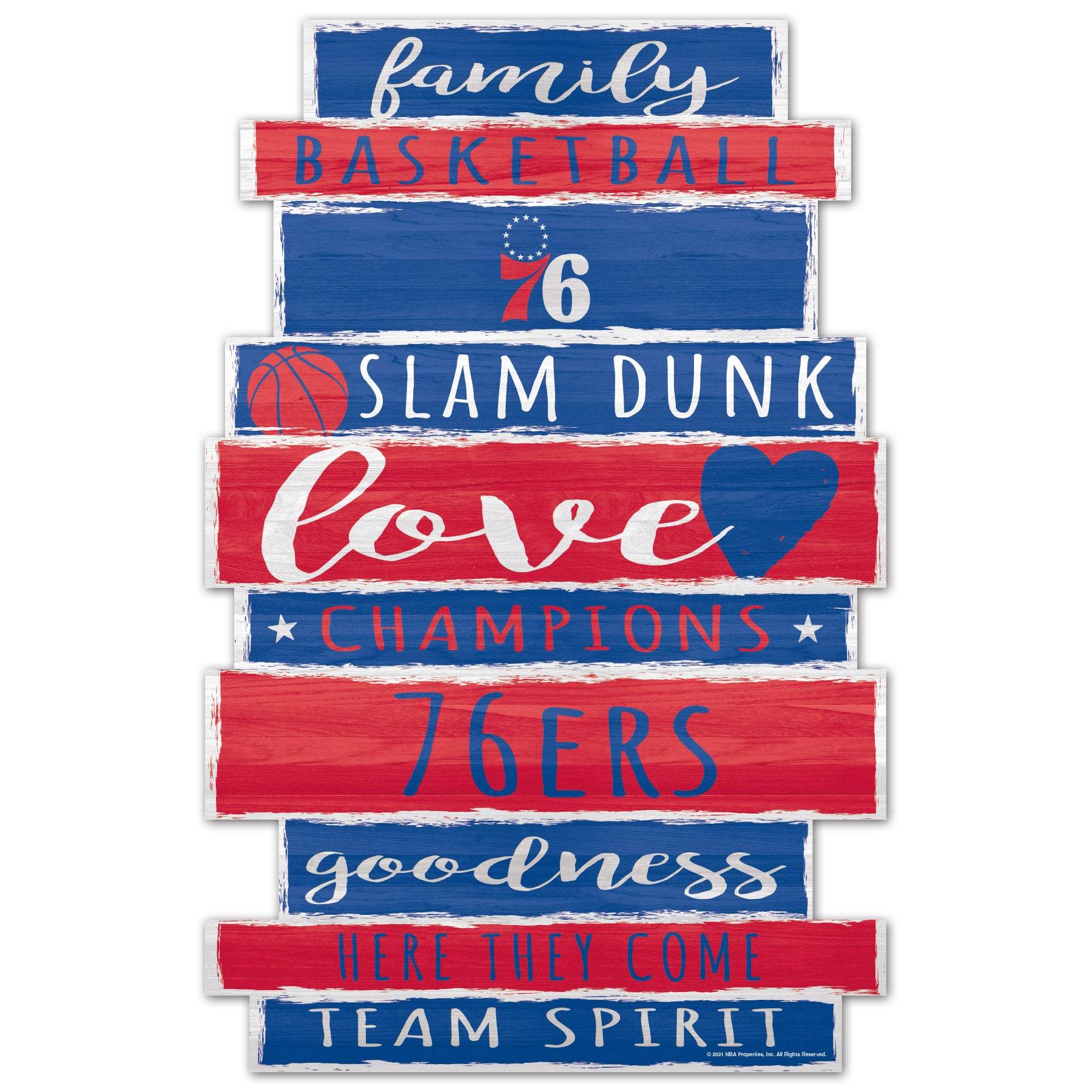 Philadelphia 76ers Wood Sign 11x17 Family Word Decor - ToylandEU