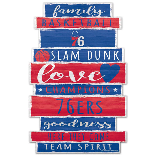Philadelphia 76ers Wood Sign 11x17 Family Word Decor - ToylandEU