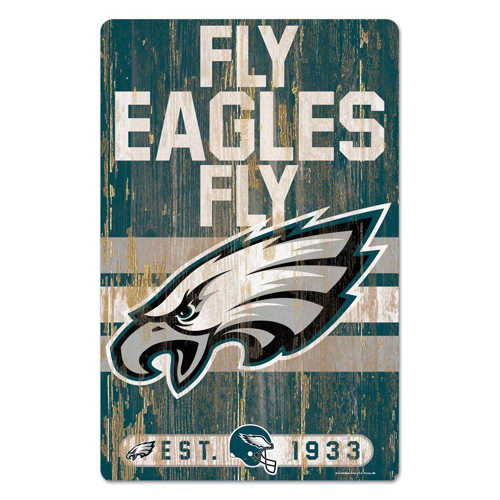 Philadelphia Eagles 11x17 Wood Slogan Sign With Team Colors - ToylandEU