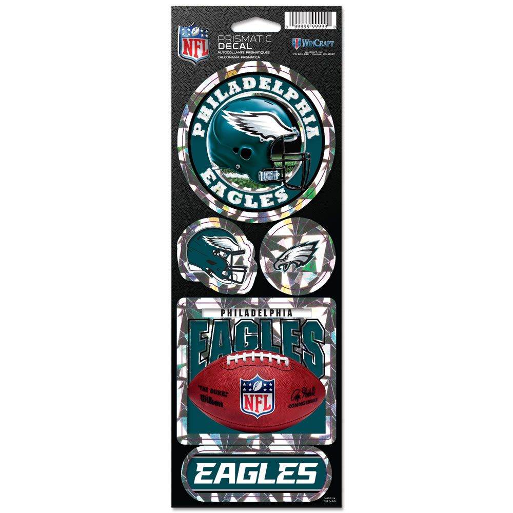 Philadelphia Eagles Die Cut Prismatic Sticker Sheet 4x11 - ToylandEU