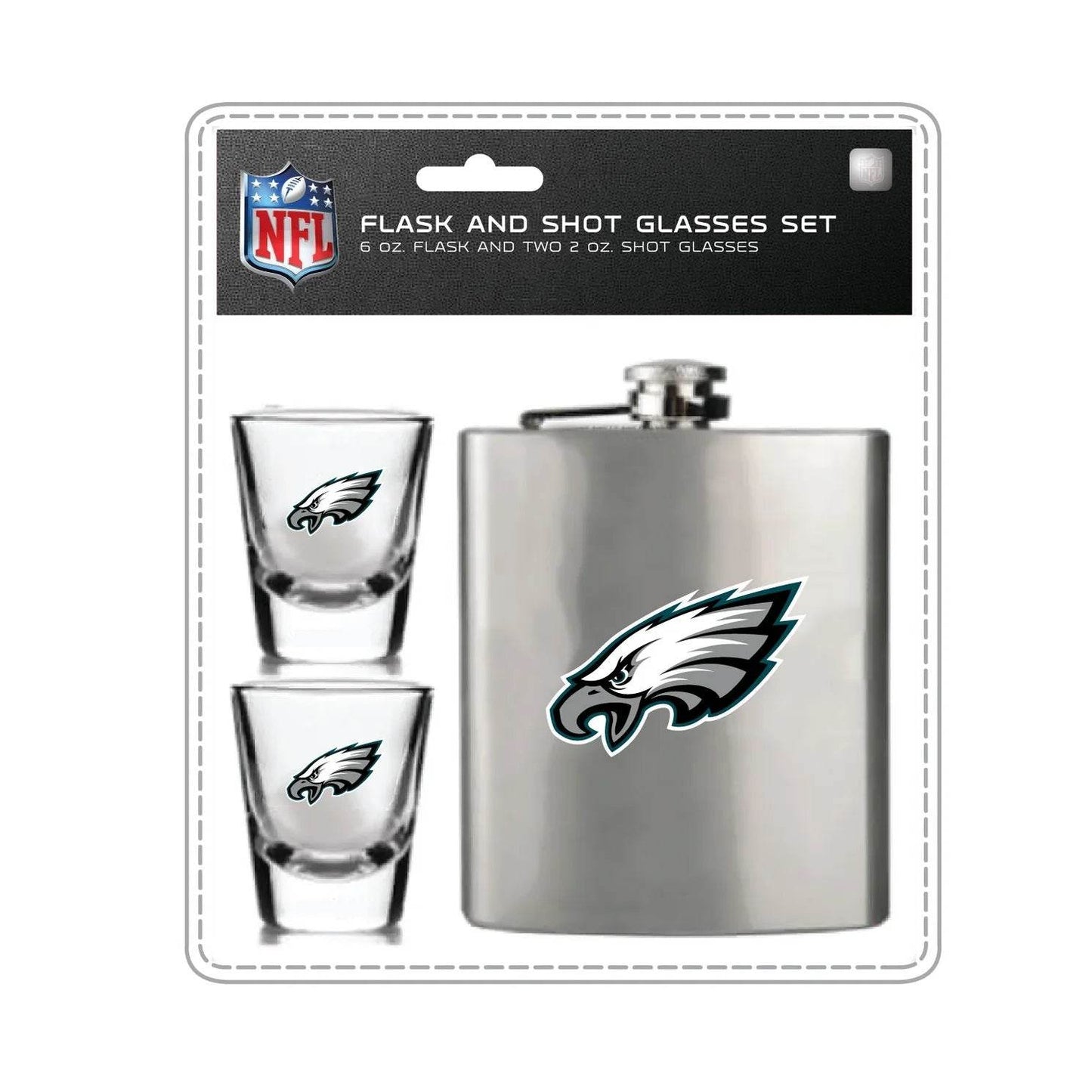 Philadelphia Eagles Flask and Shot Glass Set For Fans - ToylandEU
