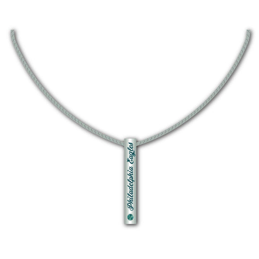 Philadelphia Eagles Necklace Silver Bar Pendant Jewelry - ToylandEU