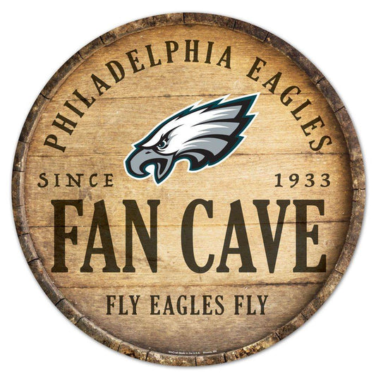 Philadelphia Eagles Wood Sign 14 Inch Round Barrel Top - ToylandEU
