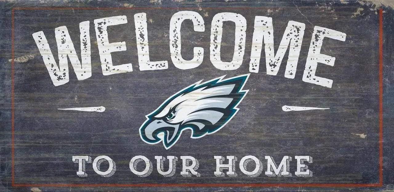 Philadelphia Eagles Wood Sign Welcome To Our Home 12x6 - ToylandEU