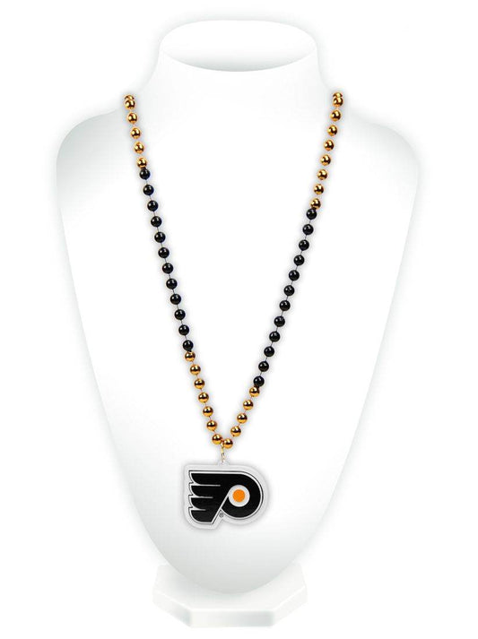 Philadelphia Flyers Mardi Gras Beads With Medallion - ToylandEU