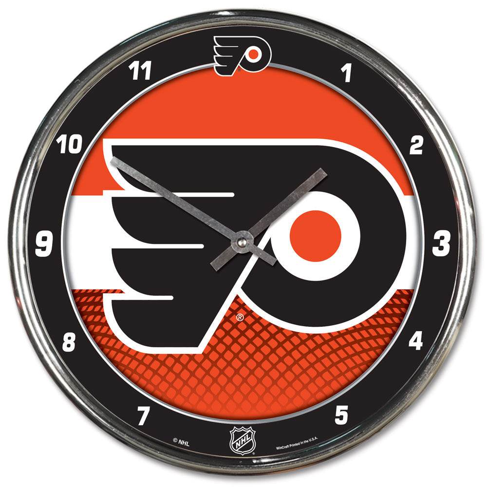 Philadelphia Flyers Round Chrome Wall Clock 12 Inch - ToylandEU