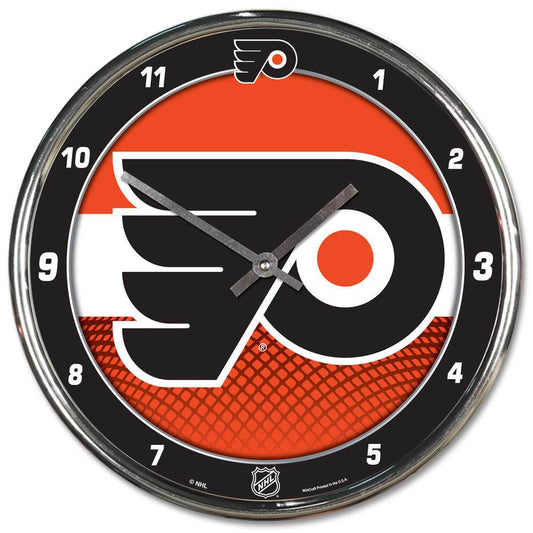 Philadelphia Flyers Round Chrome Wall Clock 12 Inch - ToylandEU