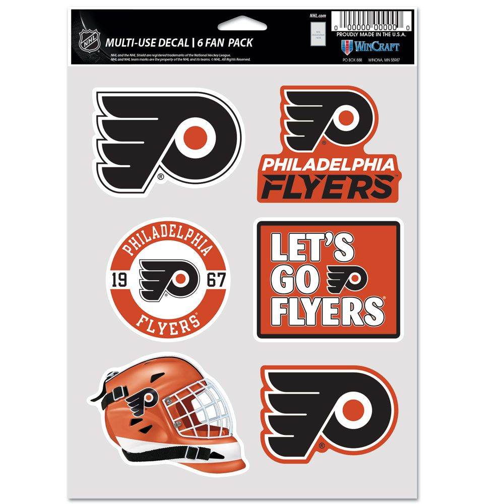 Philadelphia Flyers Six Pack Multi Use Fan Decals Set - ToylandEU