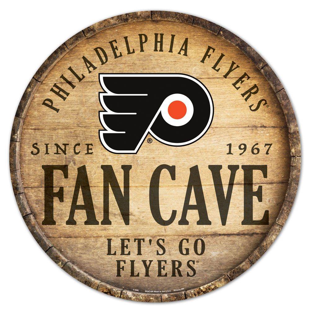 Philadelphia Flyers Wood Sign 14 Inch Round Barrel Top - ToylandEU