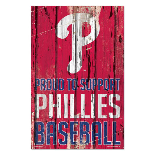 Philadelphia Phillies 11x17 Wood Sign Proud to Support - ToylandEU
