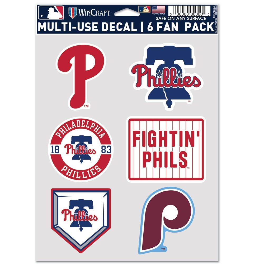 Philadelphia Phillies Decal Multi Use Fan 6 Pack Set - ToylandEU