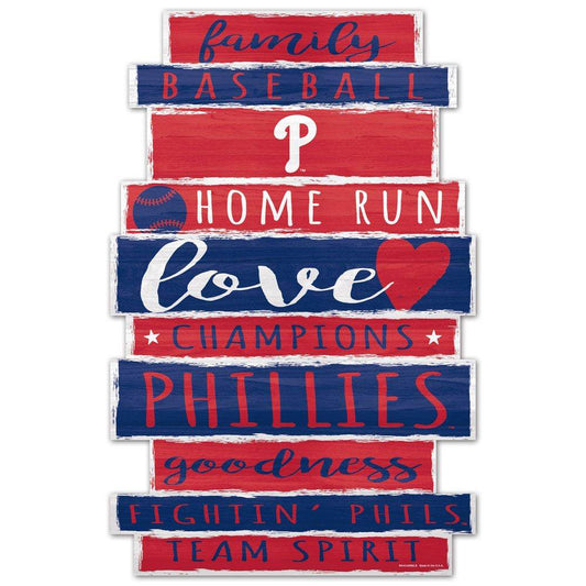 Philadelphia Phillies Sign 11x17 Wood Family Word Design - ToylandEU