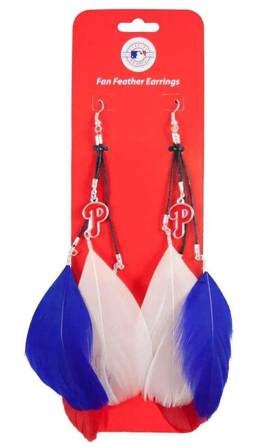  Philadelphia Phillies Team Color Feather Earrings CO -  ToylandEU™