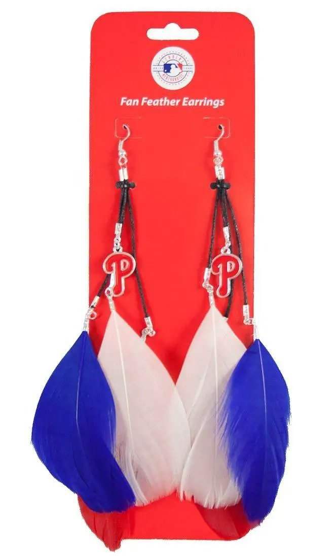 Philadelphia Phillies Team Color Feather Earrings CO - ToylandEU
