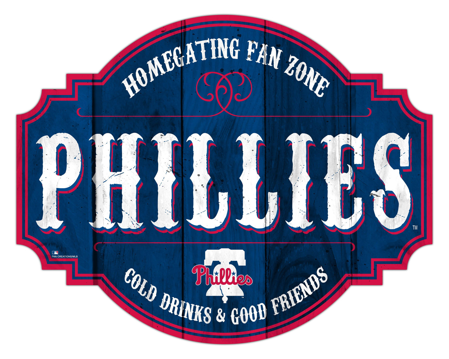 Philadelphia Phillies Wood Sign 12 Inch Homegating Tavern - ToylandEU