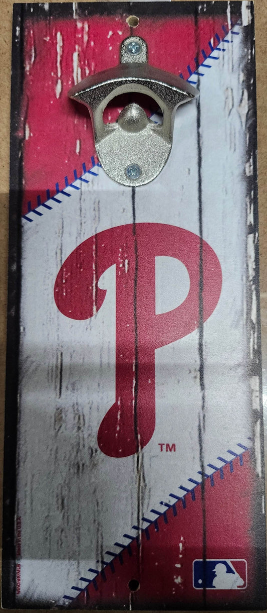 Philadelphia Phillies Wood Sign Bottle Opener Mountable - ToylandEU